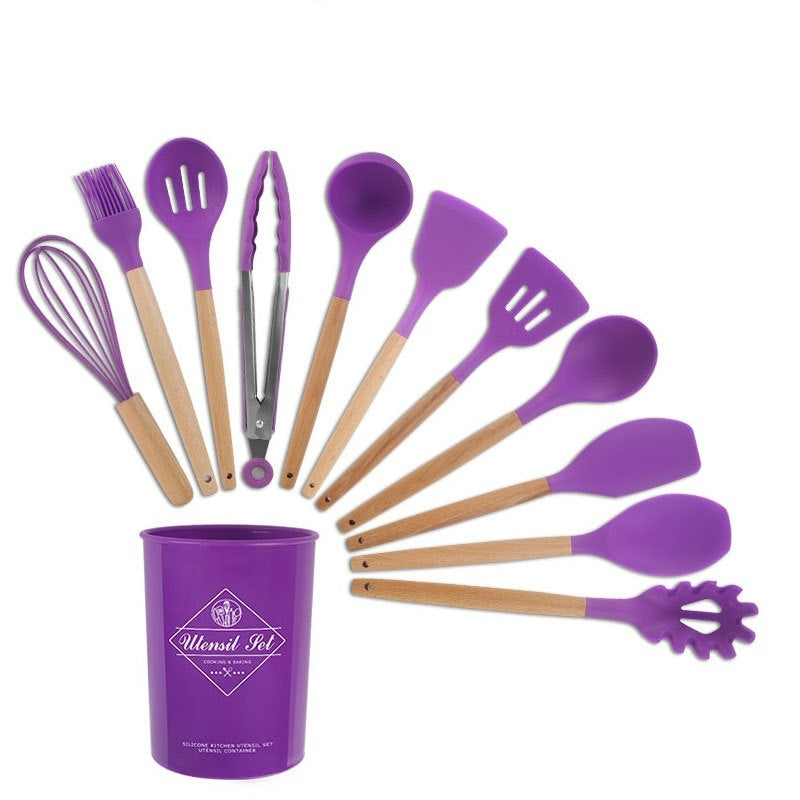 Food International Silicone Kitchenware With Wooden Handle