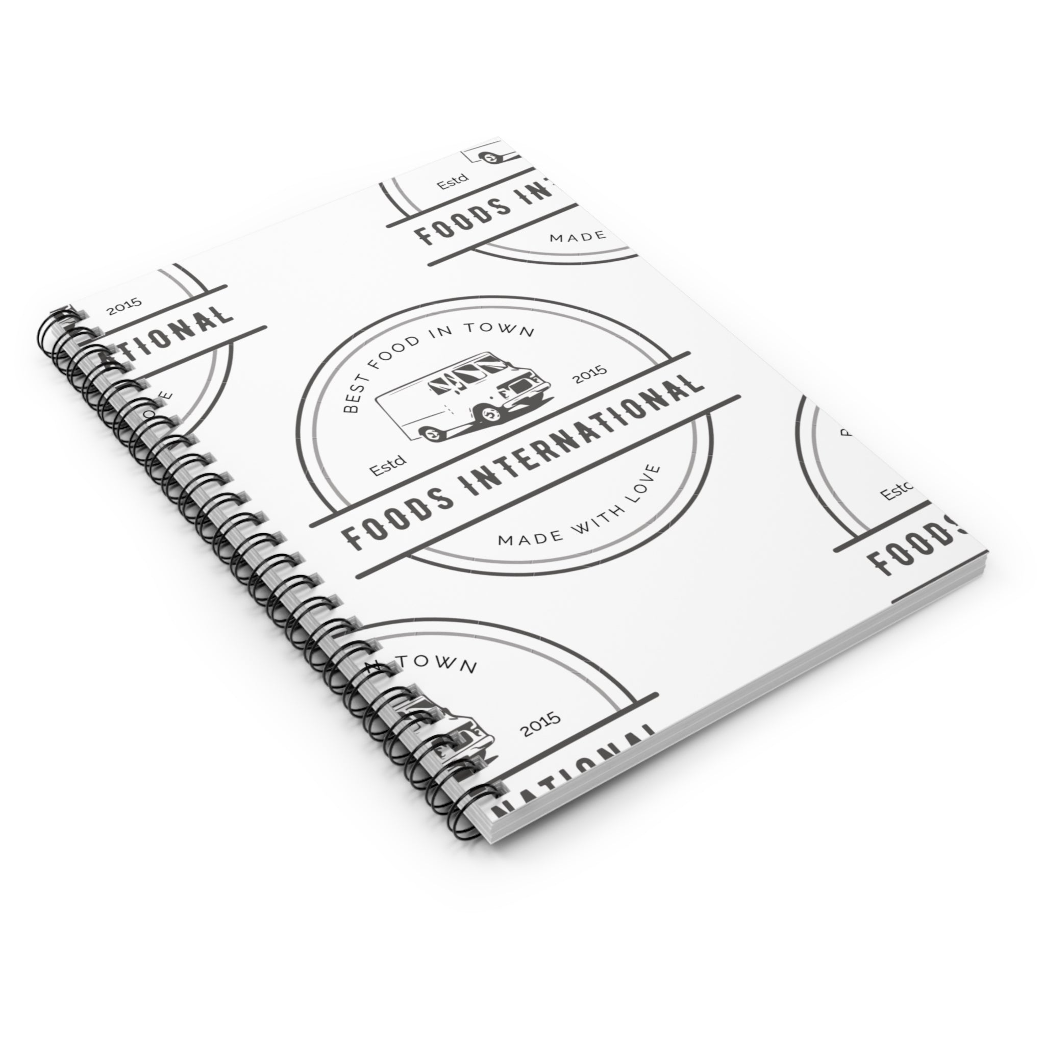 Foods International Spiral Notebook — Retro Food Truck Cover Ruled Journal