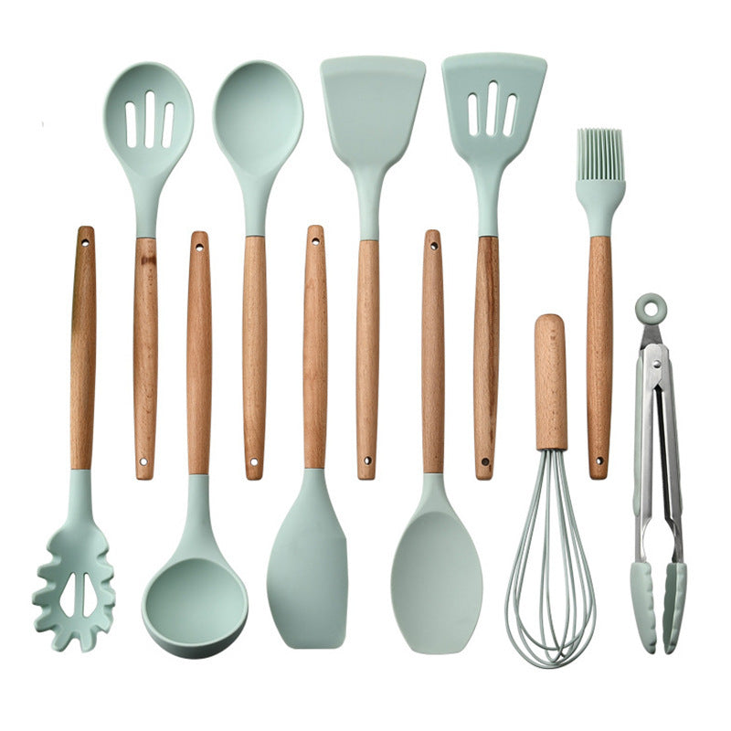 Food International Silicone Kitchenware With Wooden Handle