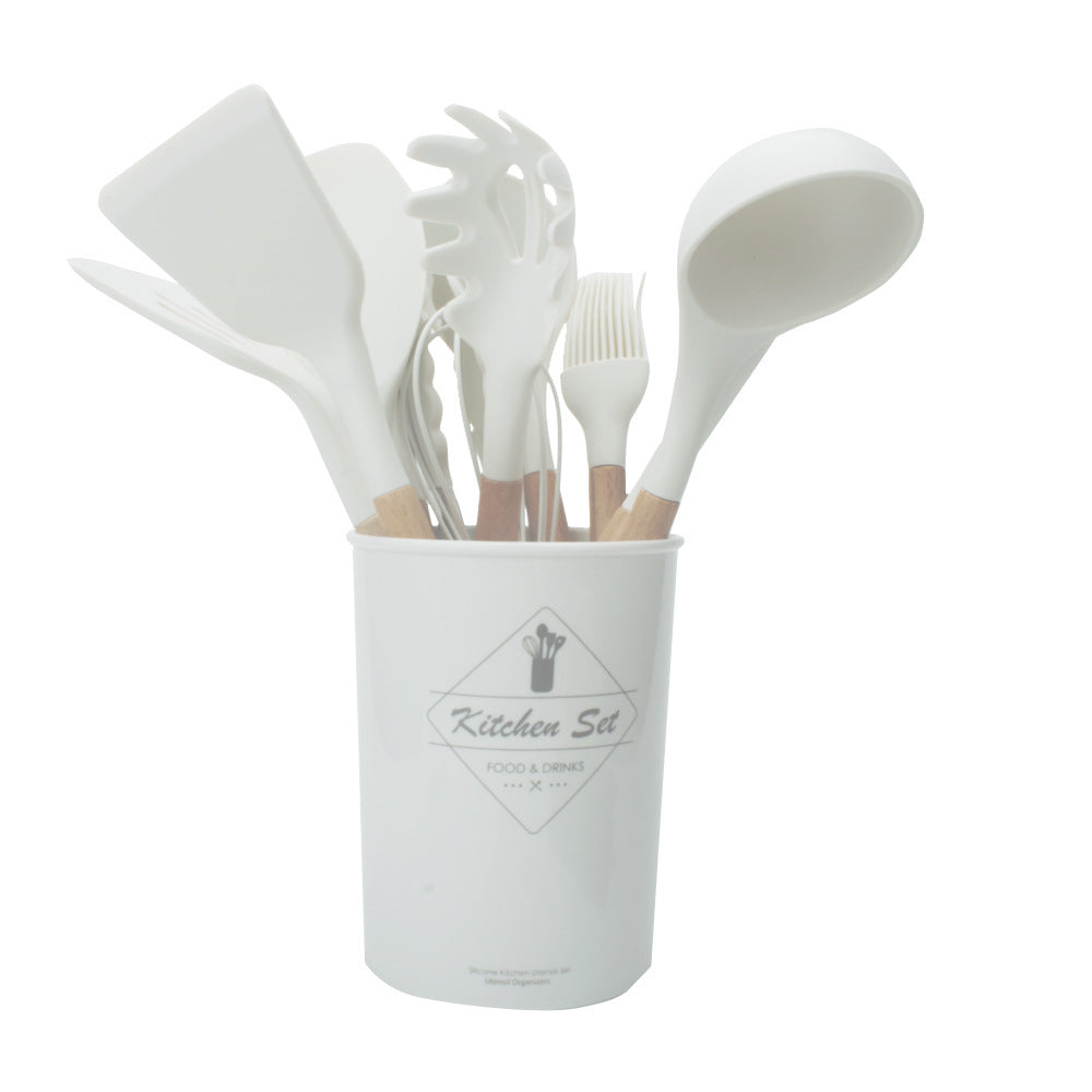 Food International Silicone Kitchenware With Wooden Handle