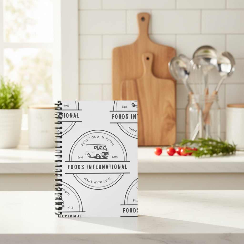 Foods International Spiral Notebook — Retro Food Truck Cover Ruled Journal