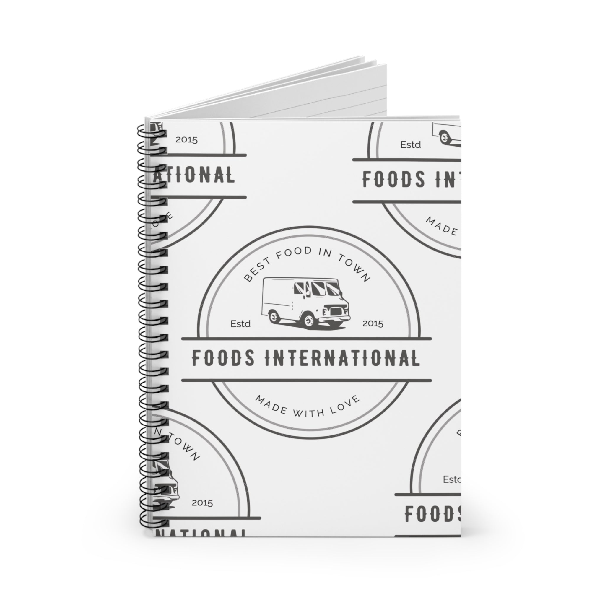 Foods International Spiral Notebook — Retro Food Truck Cover Ruled Journal