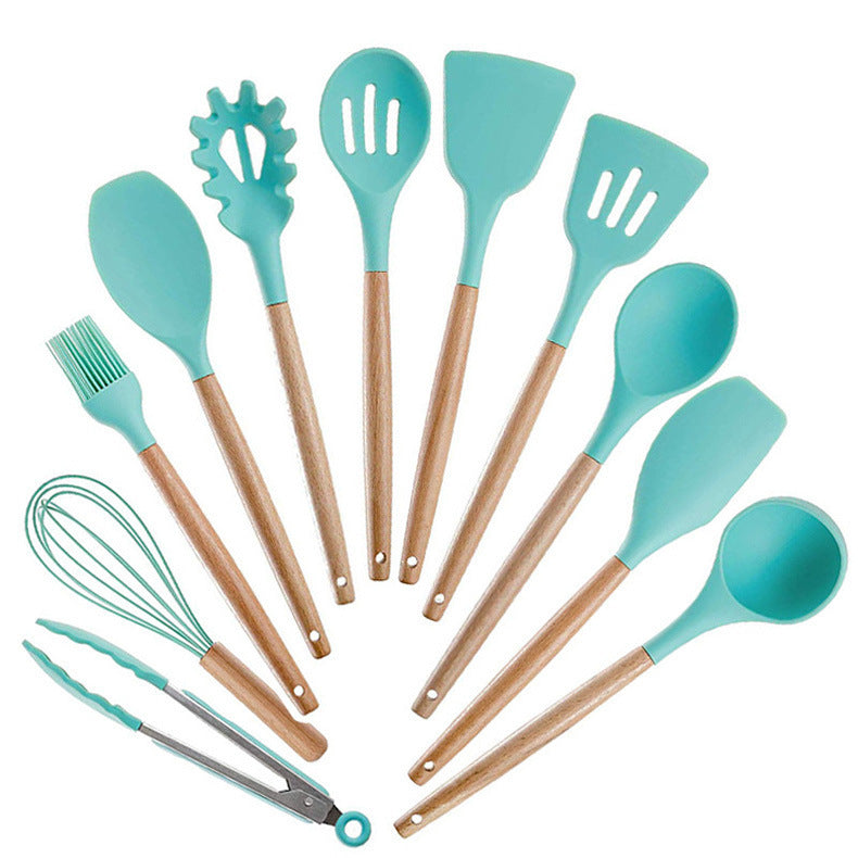 Food International Silicone Kitchenware With Wooden Handle