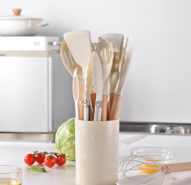 Food International Silicone Kitchenware With Wooden Handle